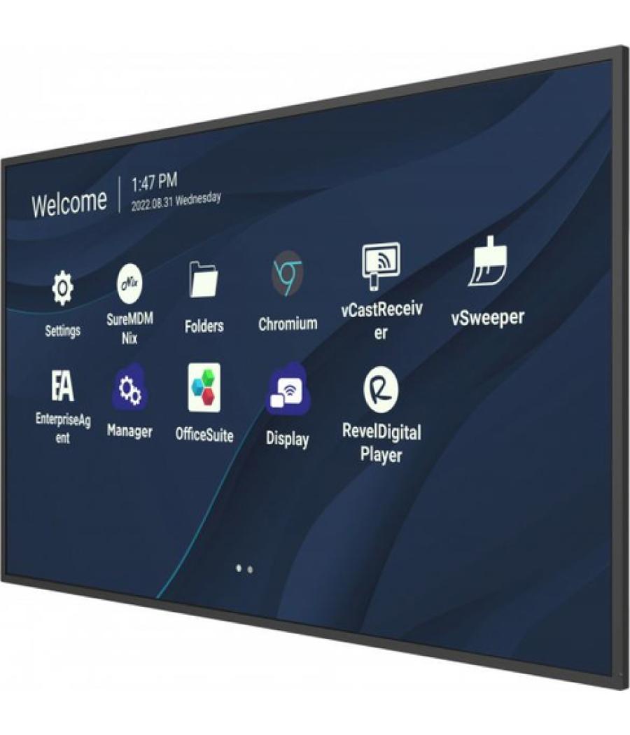 Viewsonic CDE9830 pantalla de señalización 2,49 m (98") Wifi 500 cd / m² 4K Ultra HD Negro Procesador incorporado Android 11