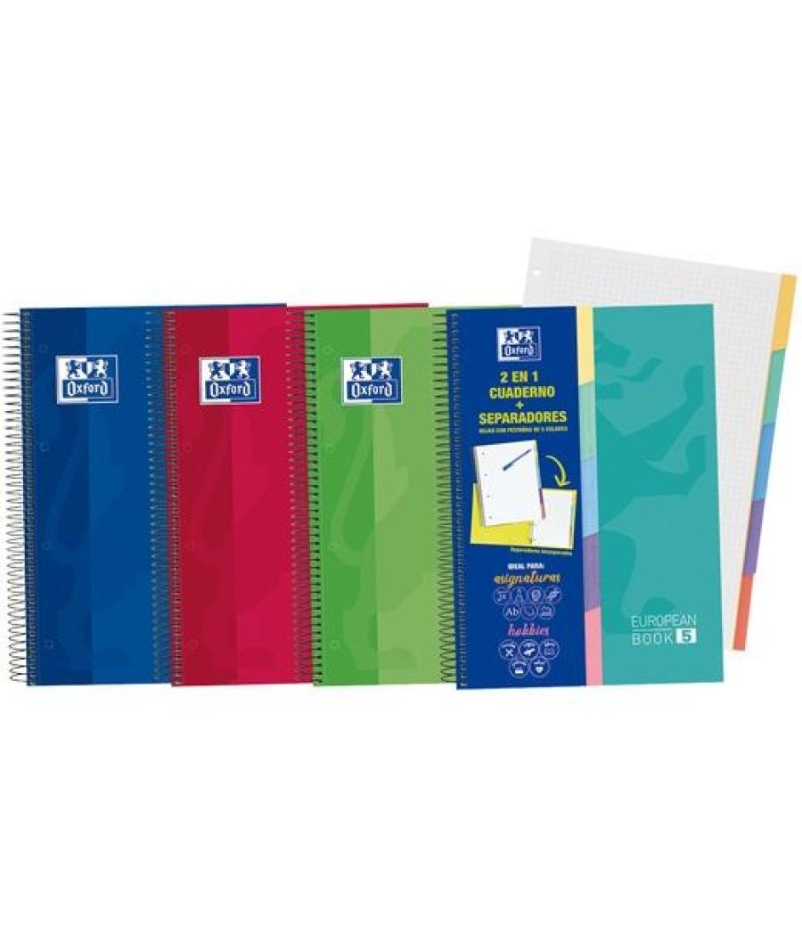 Oxford cuaderno europeanbook 5 school 5 pestañas 100h a4+ 5x5 t/extradura c/surtidos