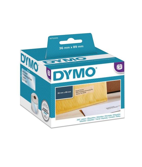 Dymo cinta de etiquetas de envío plástico transparente de 89x36mm (260 páginas) para rotuladora labelwriter
