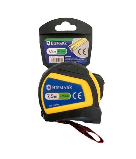 Bismark flexometro con carcasa reforzada 7.5 metros negro/amarillo