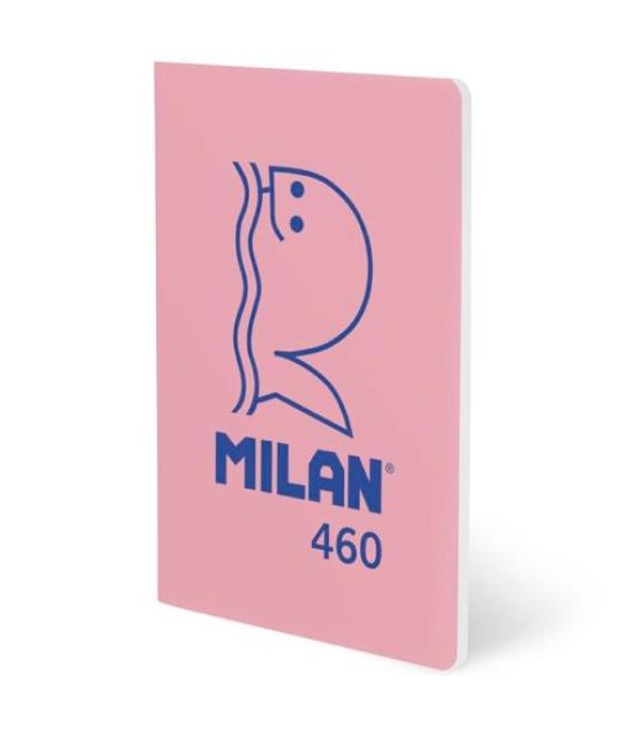 Milan libreta grapada a5 24h papel blanco 95gr línea 7mm colección 460 since 1918 rosa