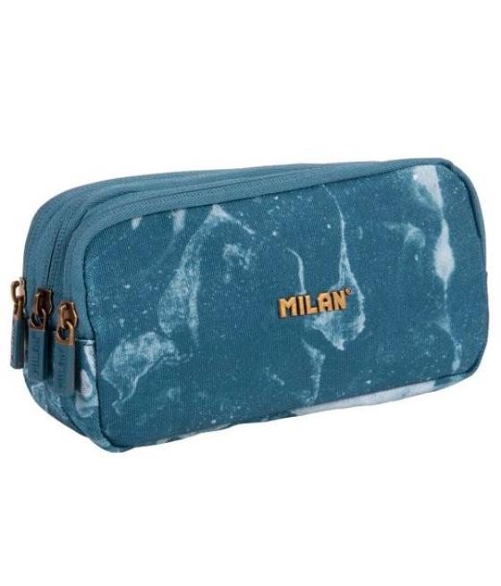 Milan portatodo 3 cremalleras serie lava azul