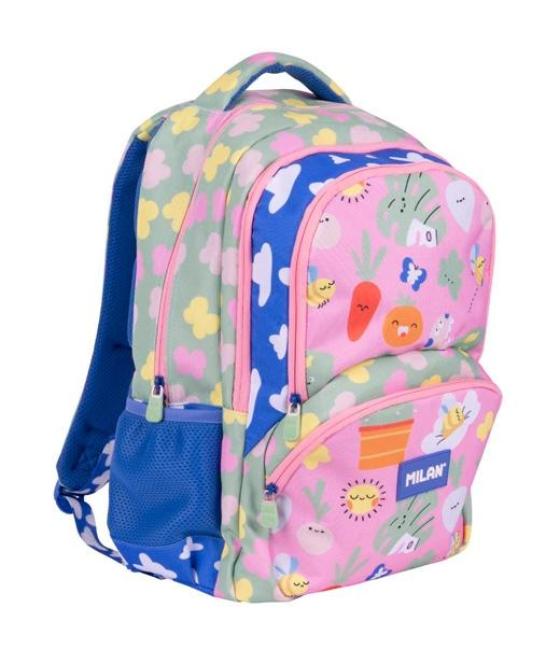 Milan mochila escolar 4 cremalleras 25l serie especial green & grow