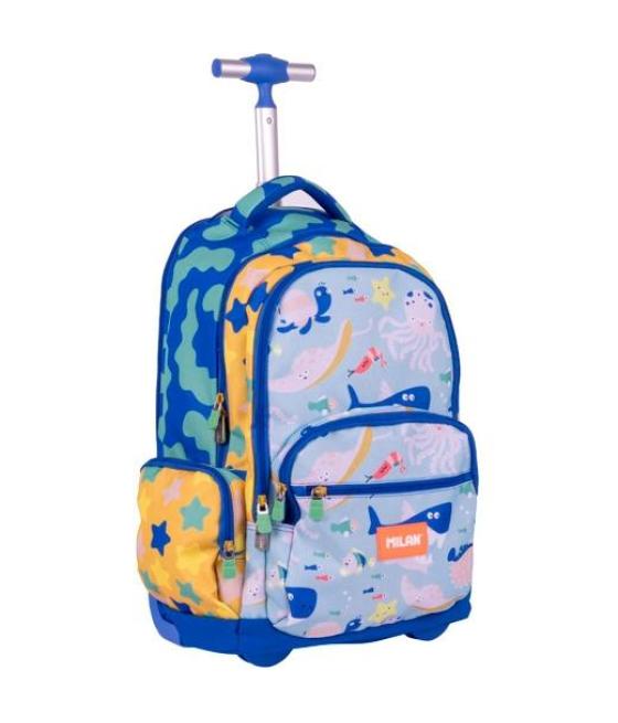 Milan mochila con ruedas 6 cremalleras 25l serie especial blue odyssey
