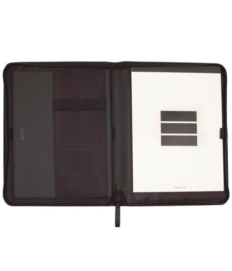 Finocam portadocumentos nopal cremallera a4 imitación cuero negro