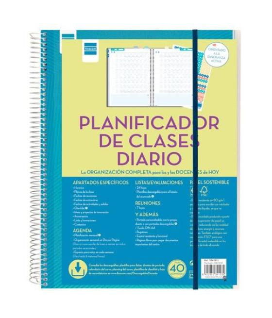 Finocam planificador de clases diario docente espiral 230x310mm 1dp 199 jornadas lectivas