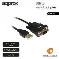 approx APPC27 Adaptador USB A SERIE DB9M  0,75 M. - Imagen 3