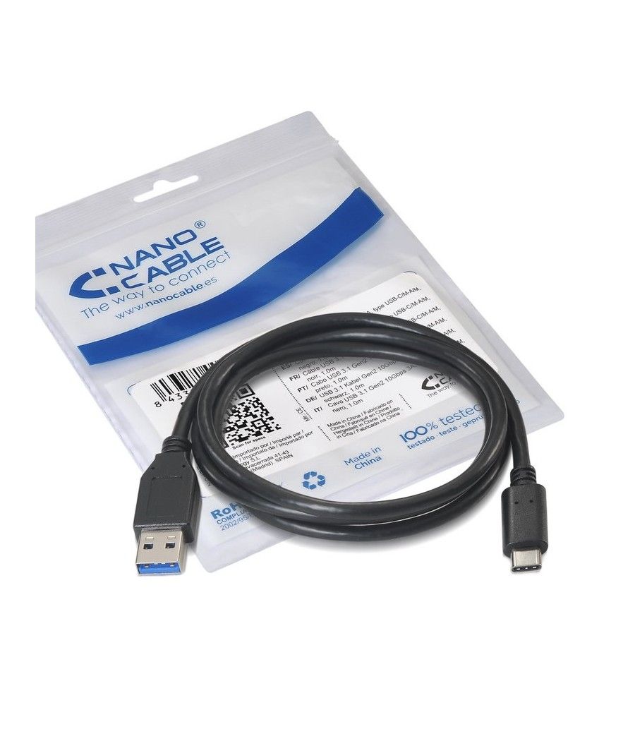 Nanocable Cable USB 3.1 Gen2 10Gbps3A USB-C/M-A/M - Imagen 5