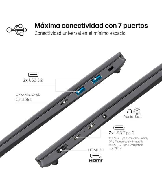 Portatil lg gram 16z90t - g intel core ultra 7 255h 32gb ssd1tb w11 16 pulgadas