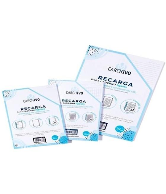 Carchivo recambio cuaderno ingeniox a5 50 hojas extraíbles 100gr cuadrícula 5x5