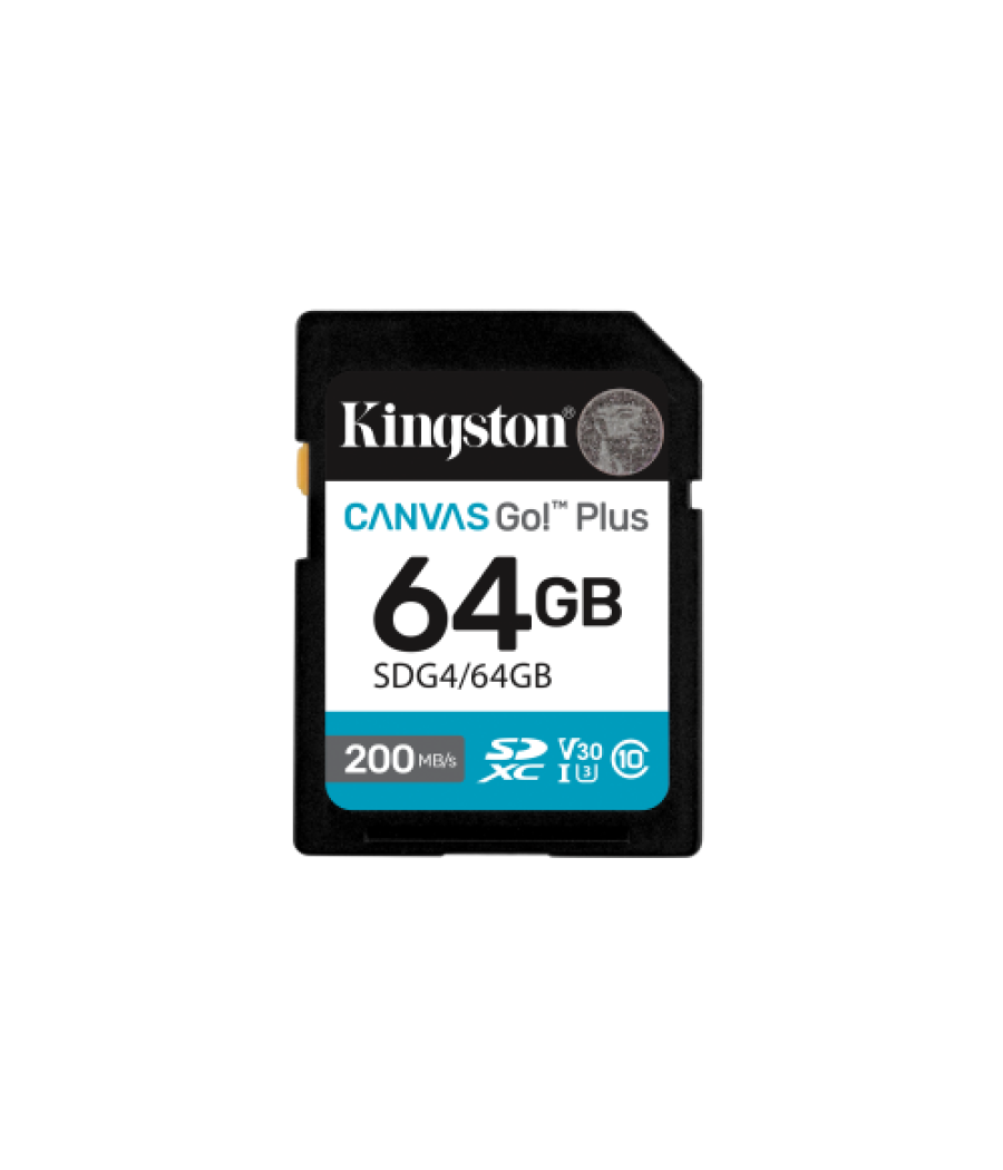 Kingston technology 64gb sdxc canvas go plus gen4 200mb/s c10 uhs-i u3 v30