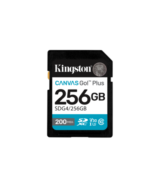 Kingston technology 256gb sdxc canvas go plus gen4 200mb/s c10 uhs-i u3 v30
