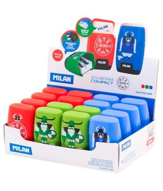 Milan afilaborra compact vikings caja expositora 16u c/surtidos