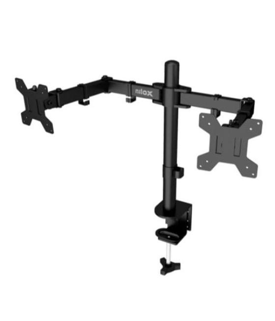 Nilox soporte de mesa giratorio 2 brazos para monitor 8kg hasta 32 negro