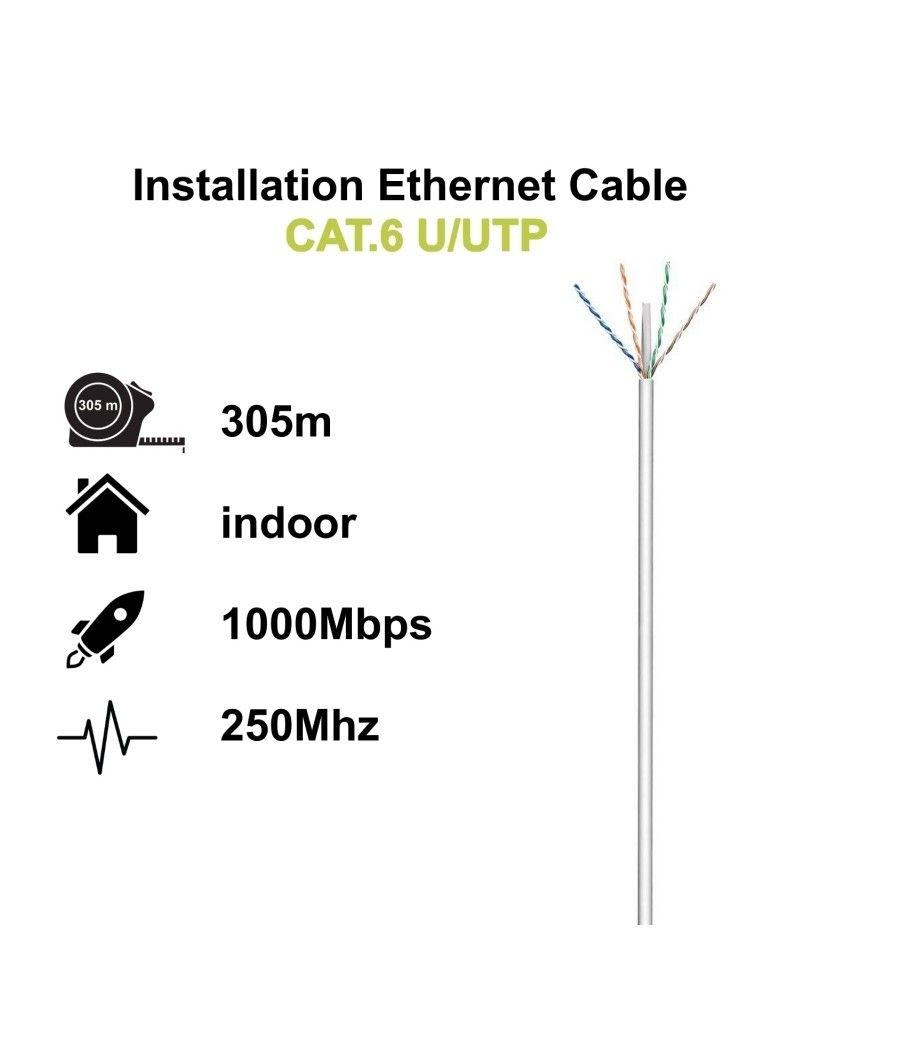 Ewent Bobina cable red Cat. 6 U/UTP, LSZH, 305mt - Imagen 2