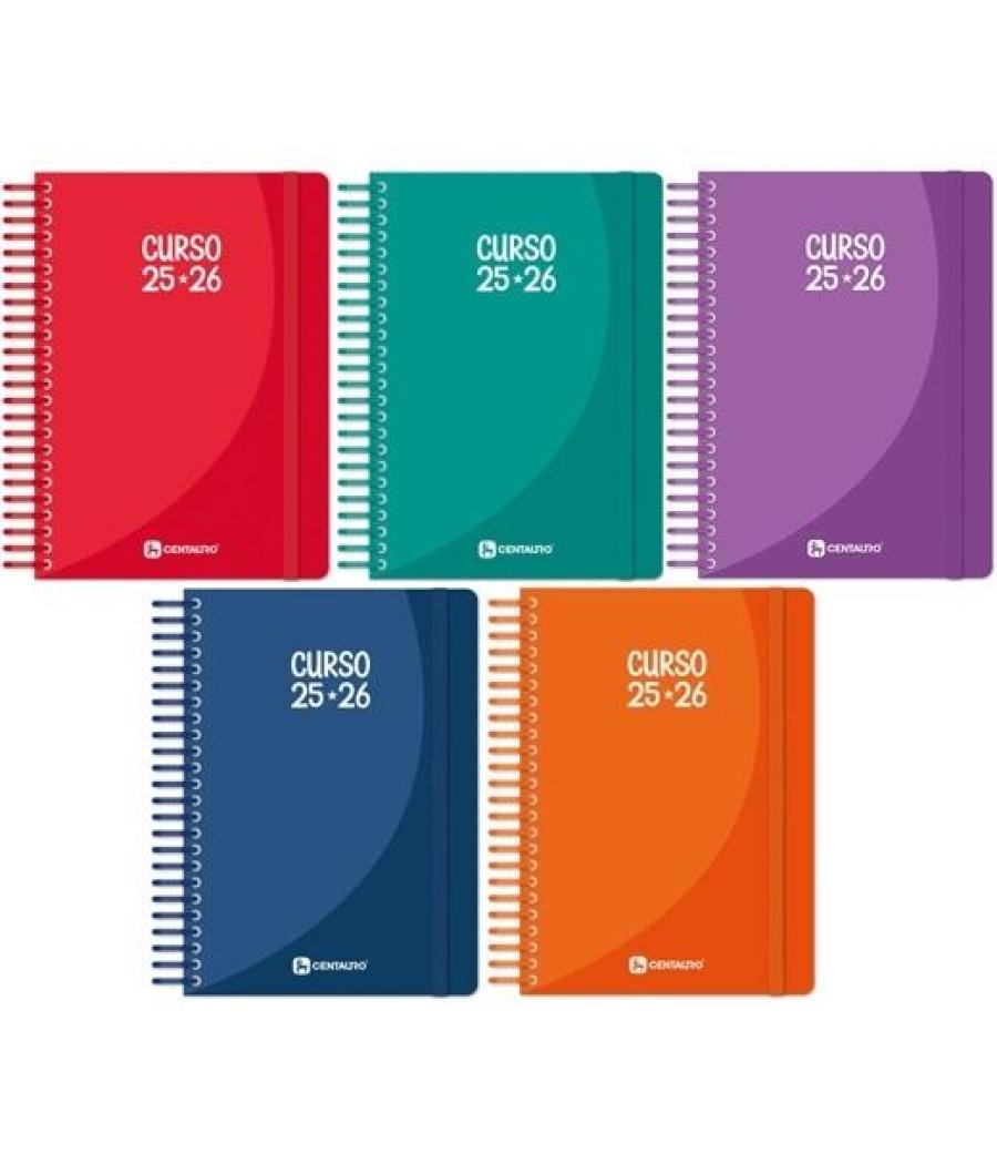Centauro agenda escolar a6 espiral dp tapa pp colores surtidos 25-26