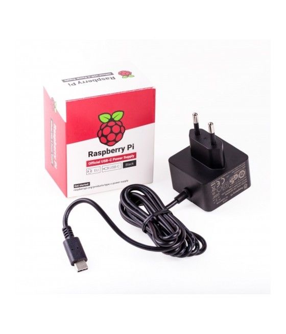 Raspberry alimentador oficial para Pi 4 - USB-C - 5V - 3A - 15W - Negro - Imagen 1