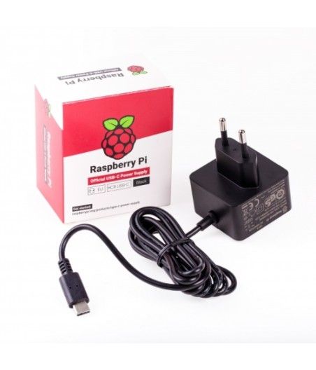 Raspberry alimentador oficial para Pi 4 - USB-C - 5V - 3A - 15W - Negro - Imagen 1