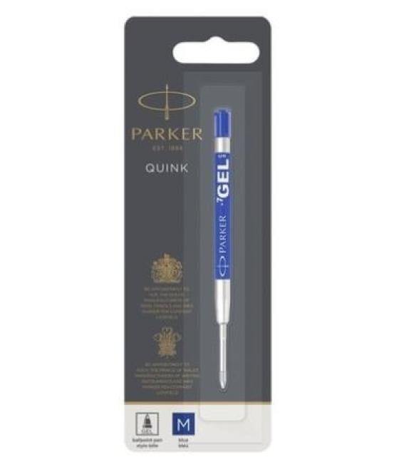 Parker recambio boligrafo quink flow gel azul punta media blister