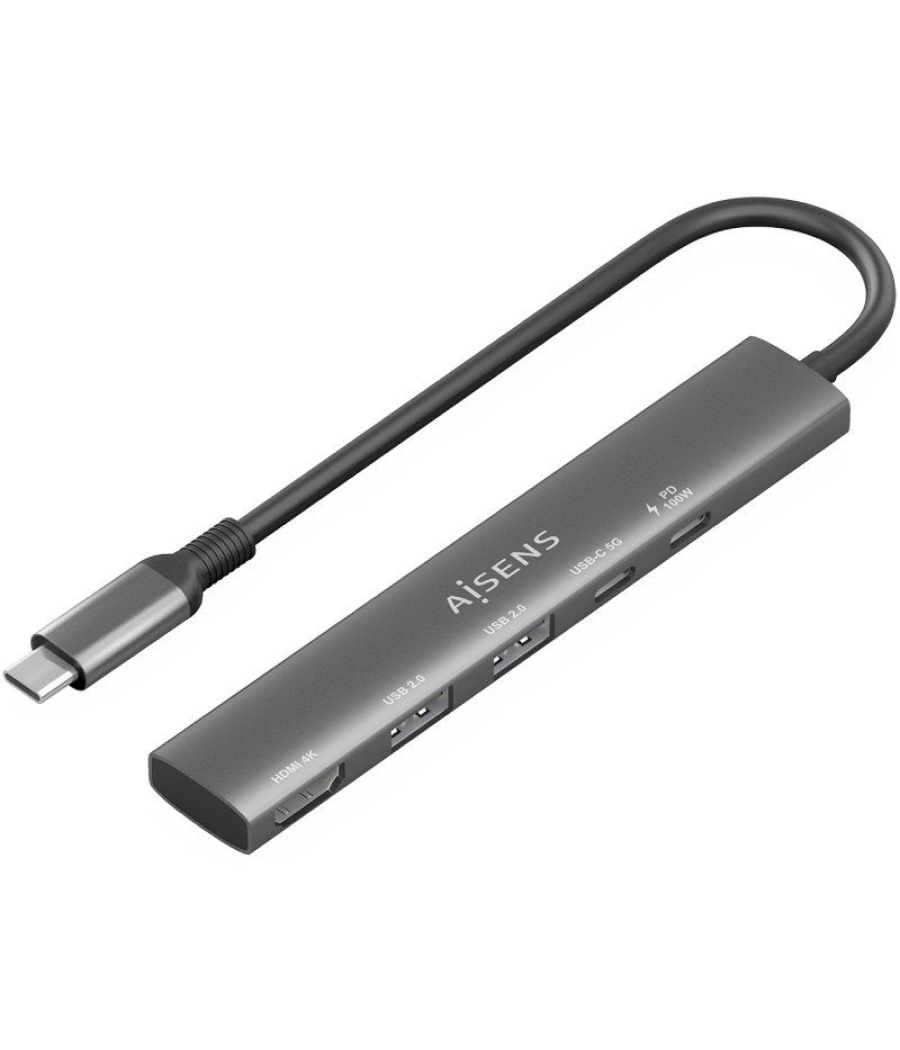 Docking usb tipo-c aisens asuc-5p022-gr/ 1xhdmi/ 2xusb/ 1xusb tipo-c/ 1xusb tipo-c pd/ gris