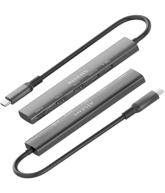 Docking usb tipo-c aisens asuc-5p022-gr/ 1xhdmi/ 2xusb/ 1xusb tipo-c/ 1xusb tipo-c pd/ gris