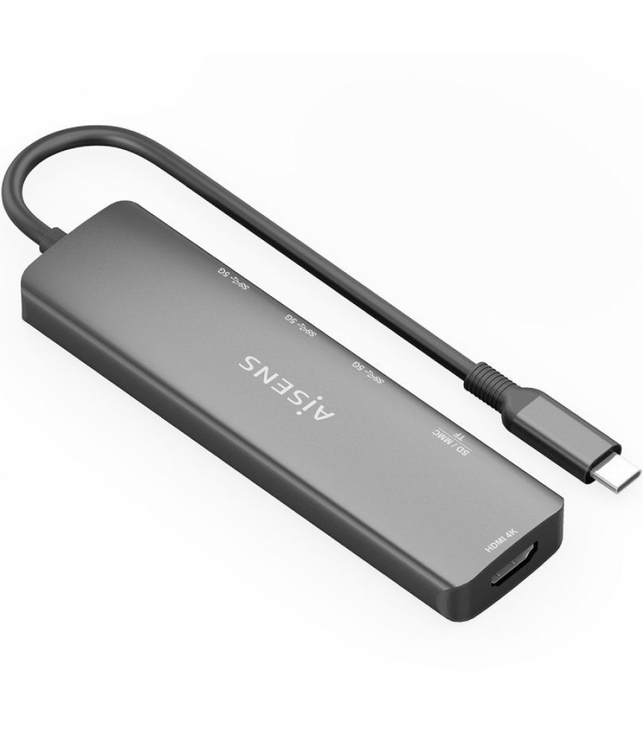 Docking usb tipo-c aisens asuc-6p024-gr/ 1xhdmi/ 3xusb/ 1xlector tarjetas/ gris
