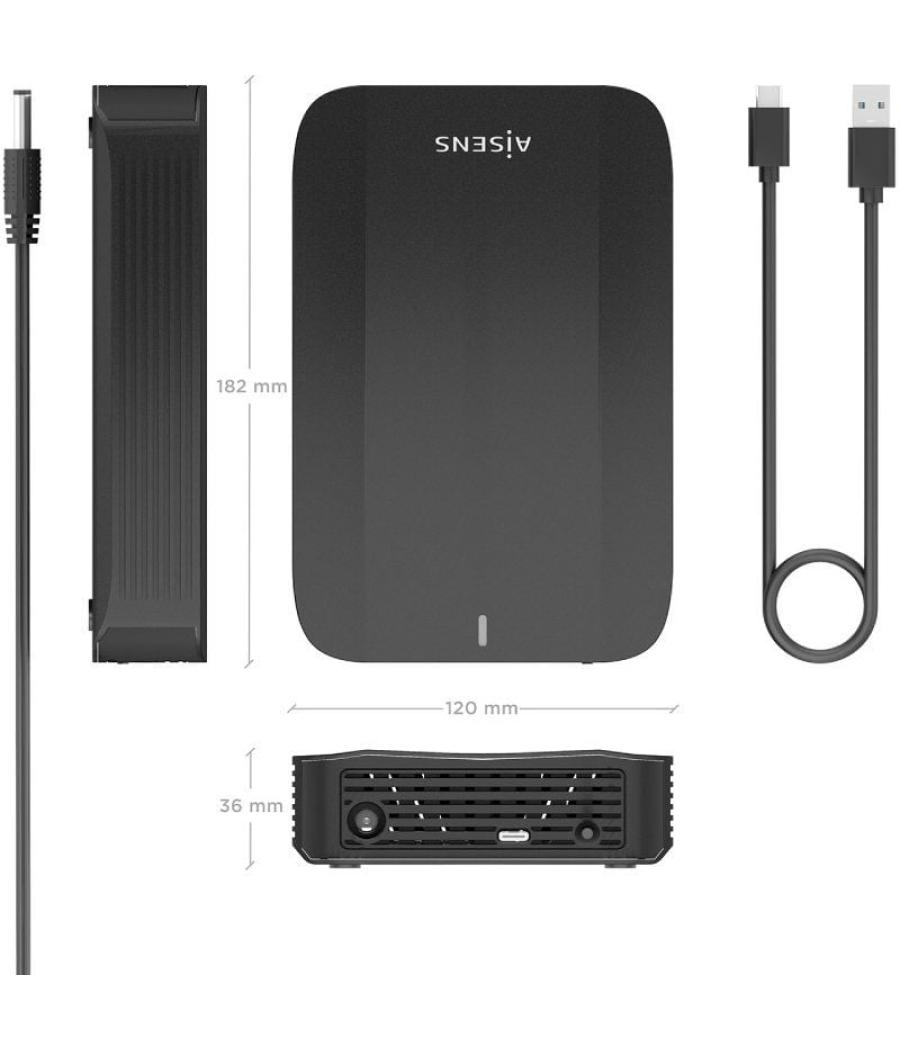 Caja externa para disco duro de 3.5' aisens ase-3535b/ usb 3.1