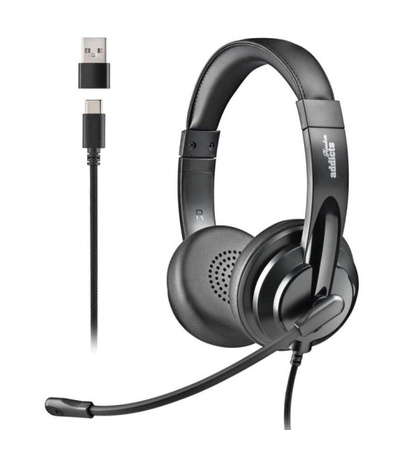 Auriculares ngs vox605 usb/ con micrófono/ usb/ negros