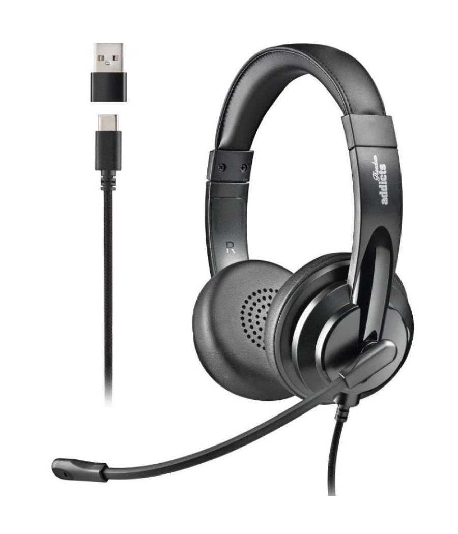 Auriculares ngs vox605 usb/ con micrófono/ usb/ negros