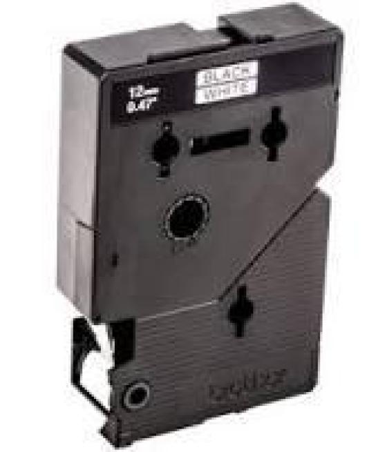 Brother cinta rotuladora laminada blanco sobre negro de 12mm