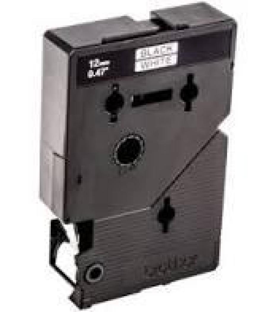 Brother cinta rotuladora laminada blanco sobre negro de 12mm