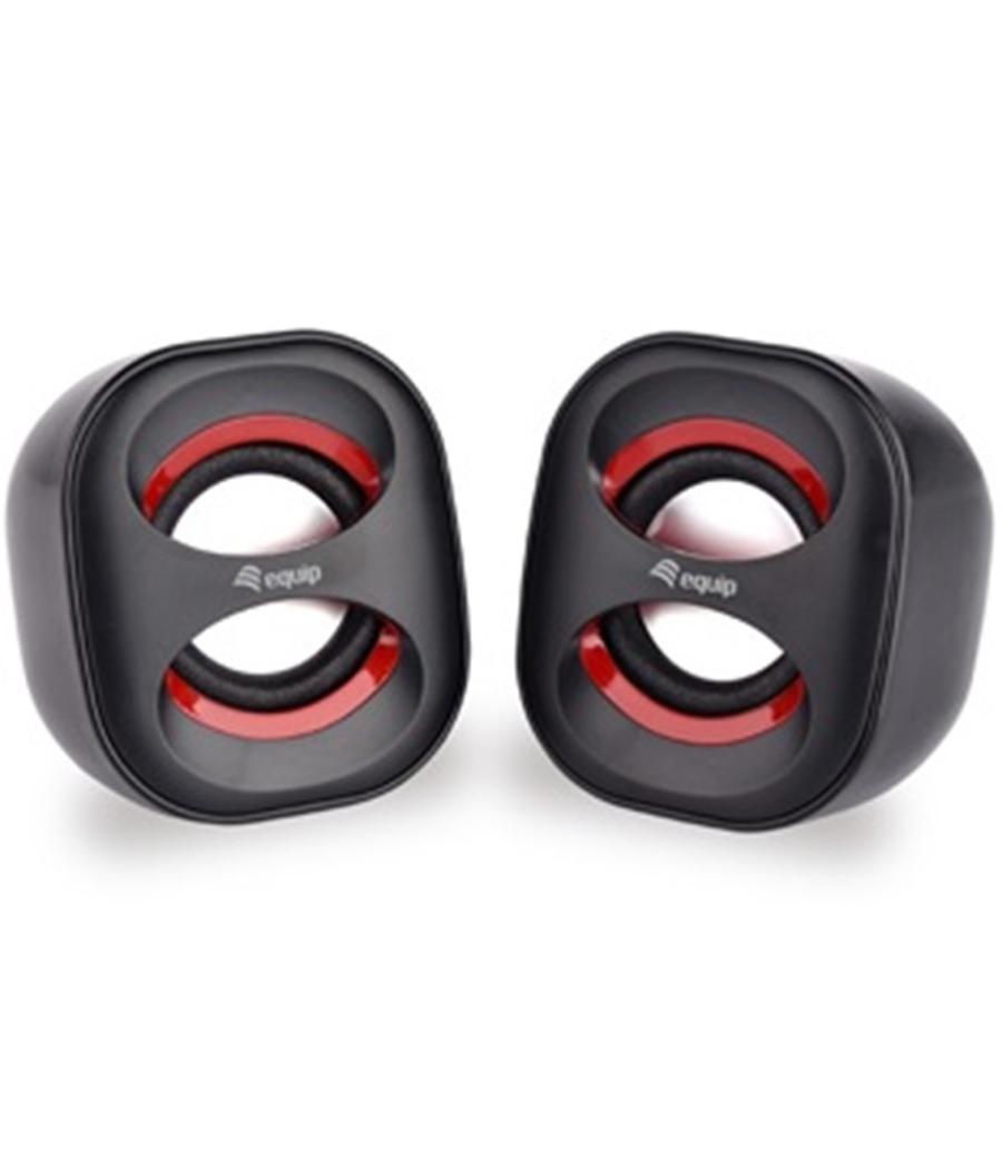 Altavoces 2.0 equip life mini 6w rms color negro y rojo jack 3.5 pulgadas alimetancion usb