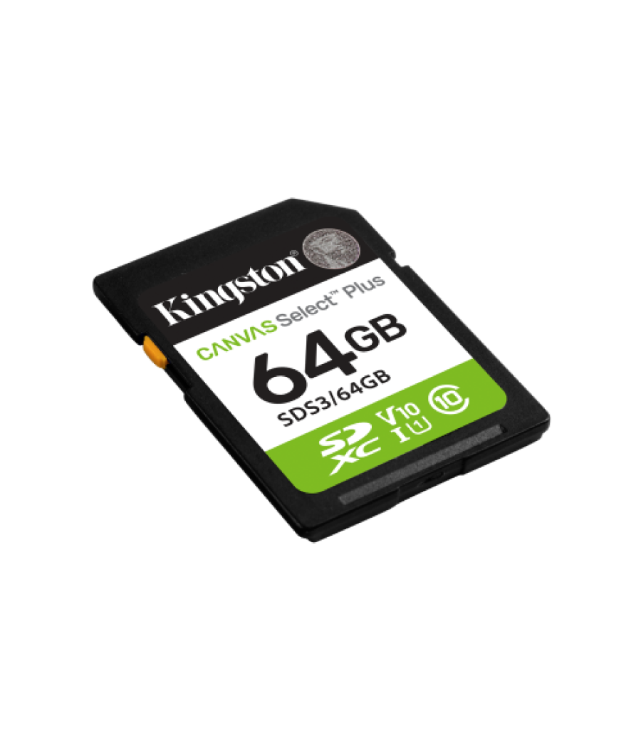 Kingston technology 64 gb sdxc canvas select plus gen3 100 mb/s c10 uhs-i u1 v10