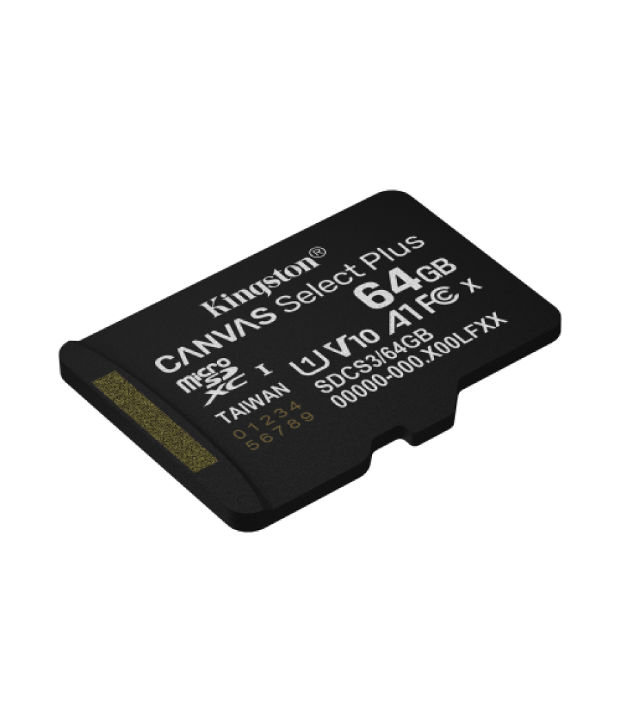 Kingston technology 64gb microsdxc canvas select plus gen3 100mb/s a1 (incluye adaptador de sd)