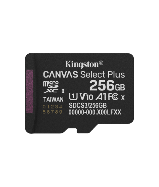 Kingston technology 256gb microsdxc canvas select plus gen3 150mb/s a1 (incluye adaptador de sd)
