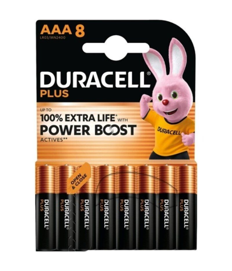 Pack de 8 pilas aaa duracell plus power boost dpblr3b8/ 1.5v/ alcalinas