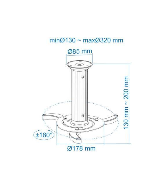 TooQ SOPORTE UNIVERSAL DE TECHO GIRATORIO 360º PARA PROYECTOR NEGRO - Imagen 7
