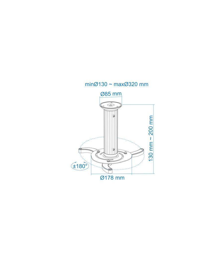 TooQ SOPORTE UNIVERSAL DE TECHO GIRATORIO 360º PARA PROYECTOR NEGRO - Imagen 7