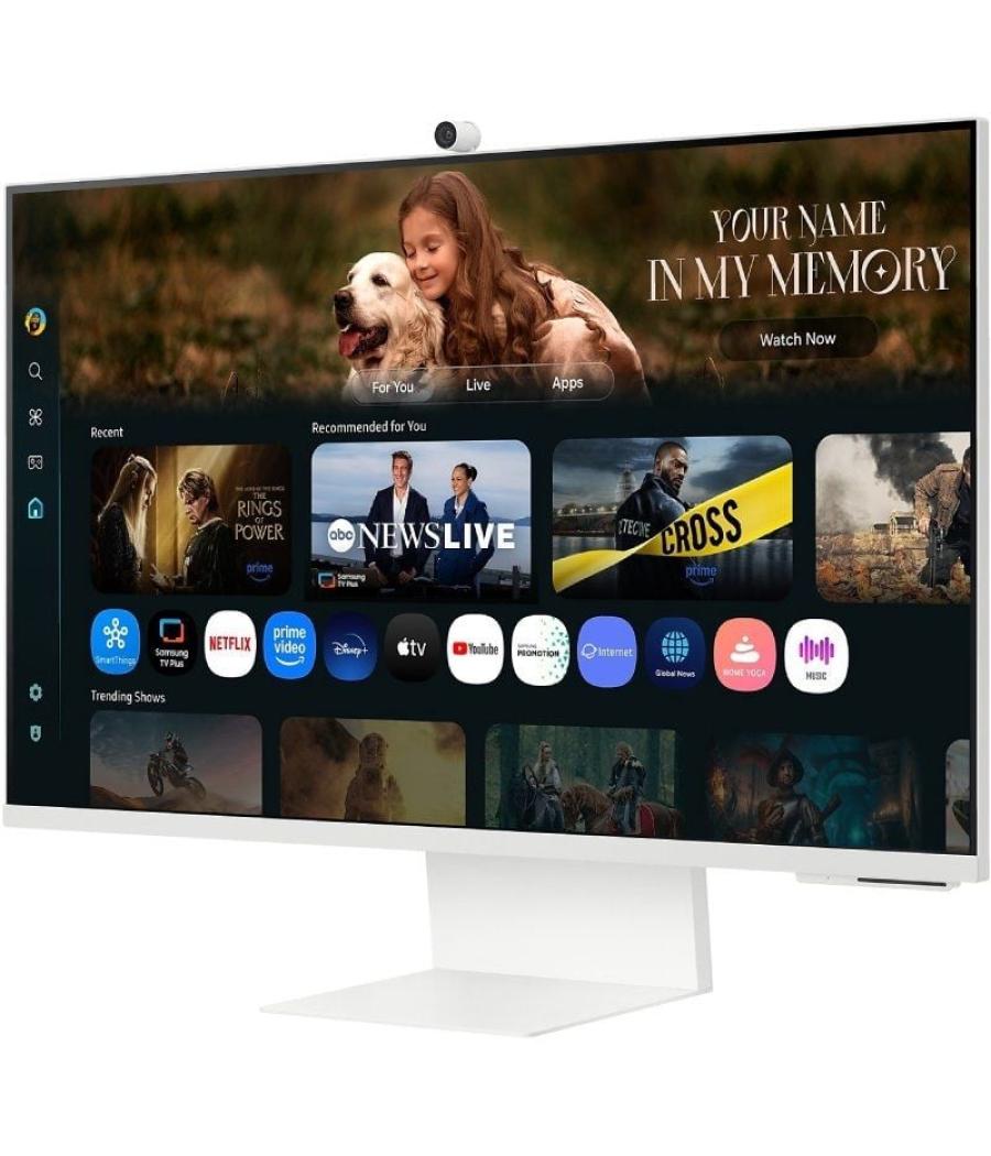 Smart monitor samsung m8 m80f s32fm801uu 32'/ 4k/ multimedia/ regulable en altura/ smart tv/ webcam/ blanco