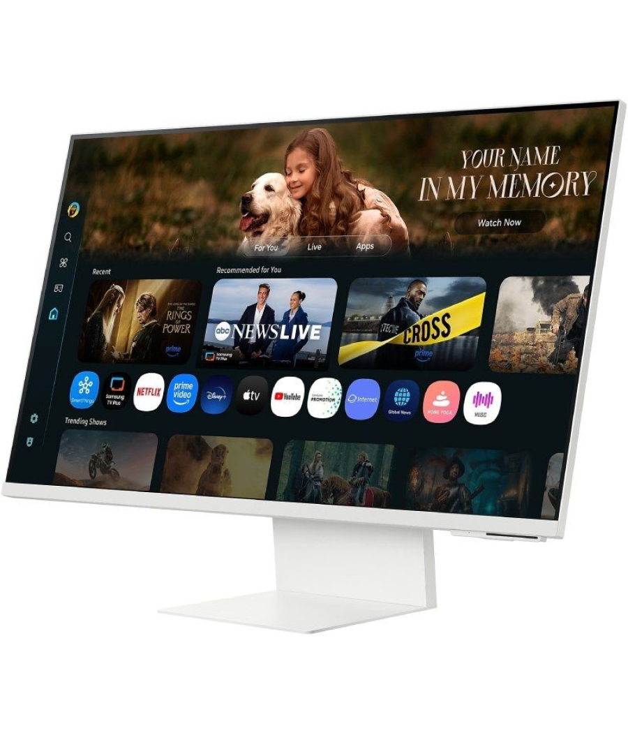 Smart monitor samsung m8 m80f s32fm801uu 32'/ 4k/ multimedia/ regulable en altura/ smart tv/ webcam/ blanco