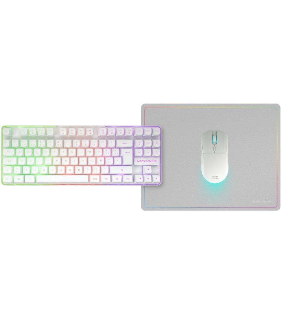 Pack gaming mars gaming mcpwtkl/ teclado inalámbrico + ratón inalámbrico + alfombrilla