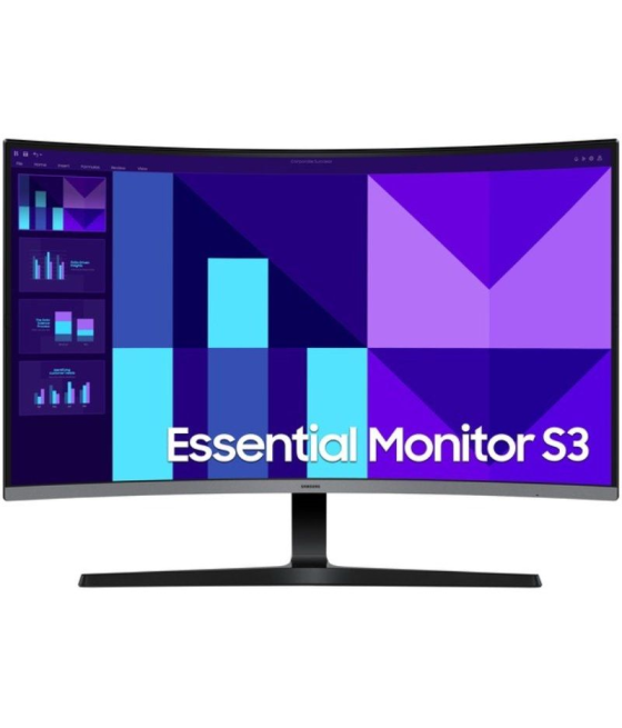 Monitor profesional curvo samsung essential s3 s39gd s32d396gau 32'/ full hd/ multimedia/ negro y plata