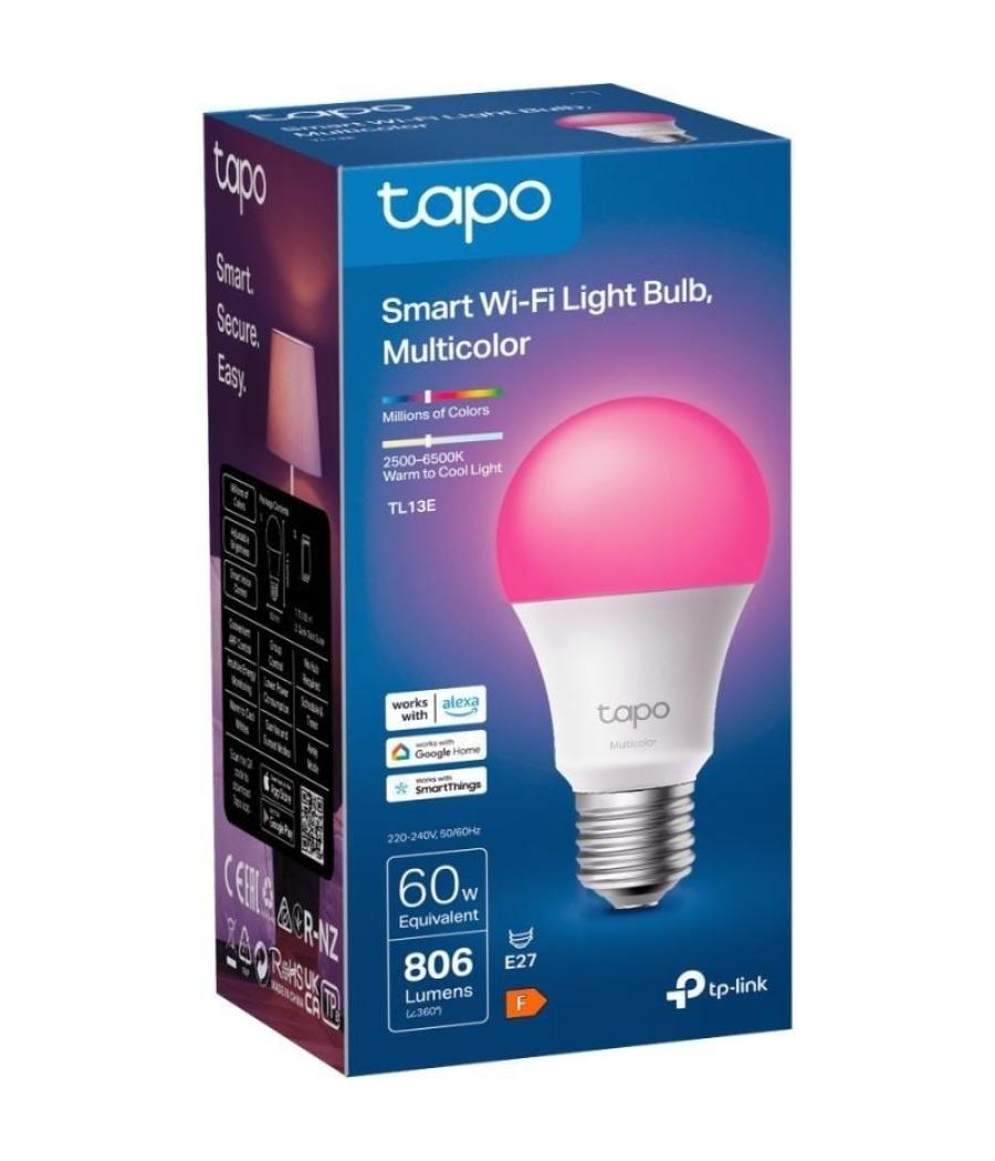 Bombilla inteligente tp-link tapo tl13e/ casquillo e27/ 8.3w/ 806 lúmenes/ 2500 - 6500k