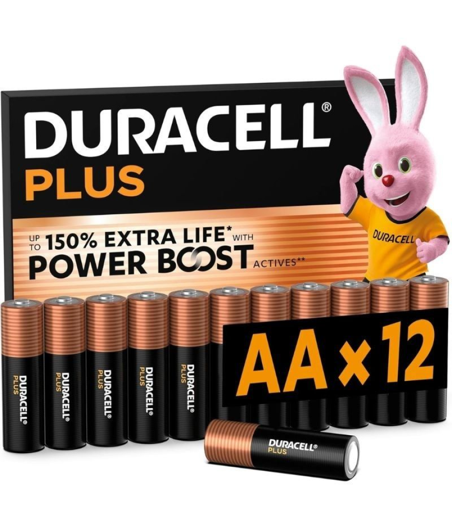 Pack de 12 pilas aa duracell plus power boost dpblr6b12/ 1.5v/ alcalinas