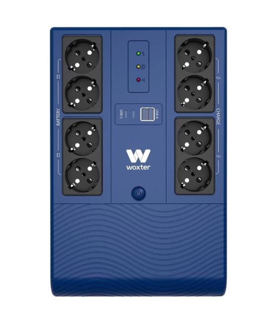 Sai línea interactiva woxter multibase ups 1200 va/ 1200va-720w/ 8 salidas/ formato torre