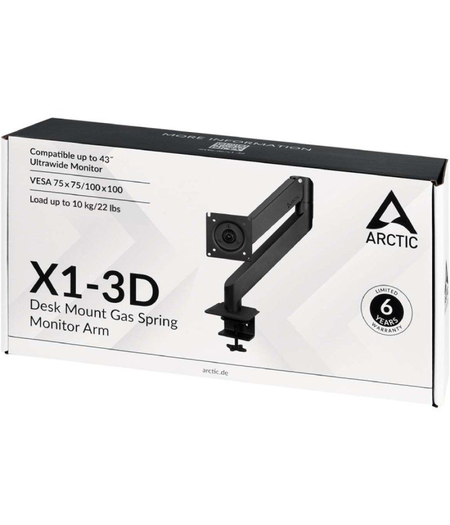Soporte de mesa para monitor arctic x1-3d/ giratorio/ inclinable/ hasta 15kg