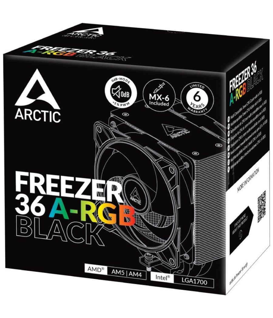 Ventilador con disipador arctic freezer 36 a-rgb/ 12cm
