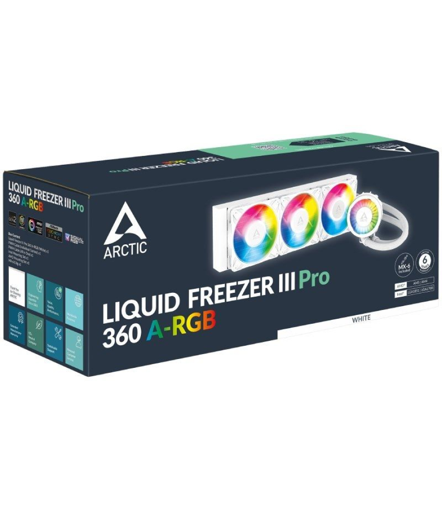 Sistema de refrigeración líquida arctic liquid freezer iii pro 360 a-rgb/ blanco