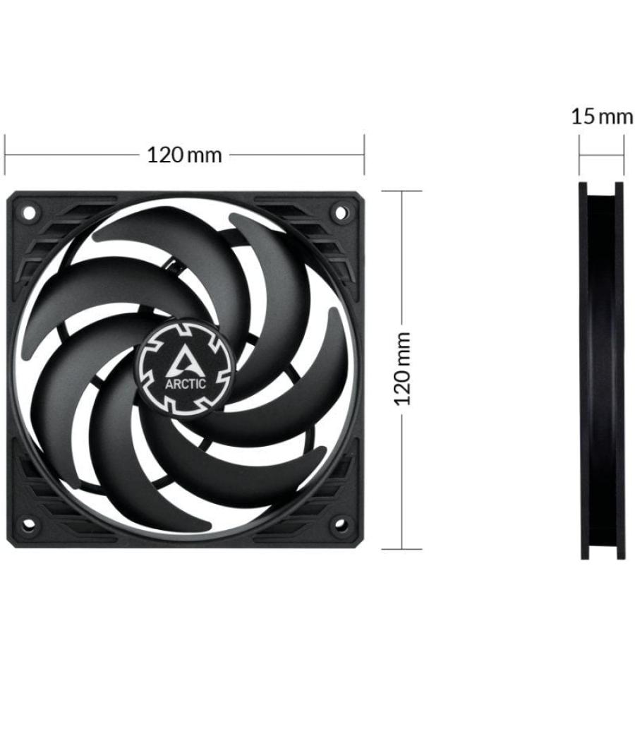 Ventilador arctic p12 slim pwm pst/ 12cm/ negro