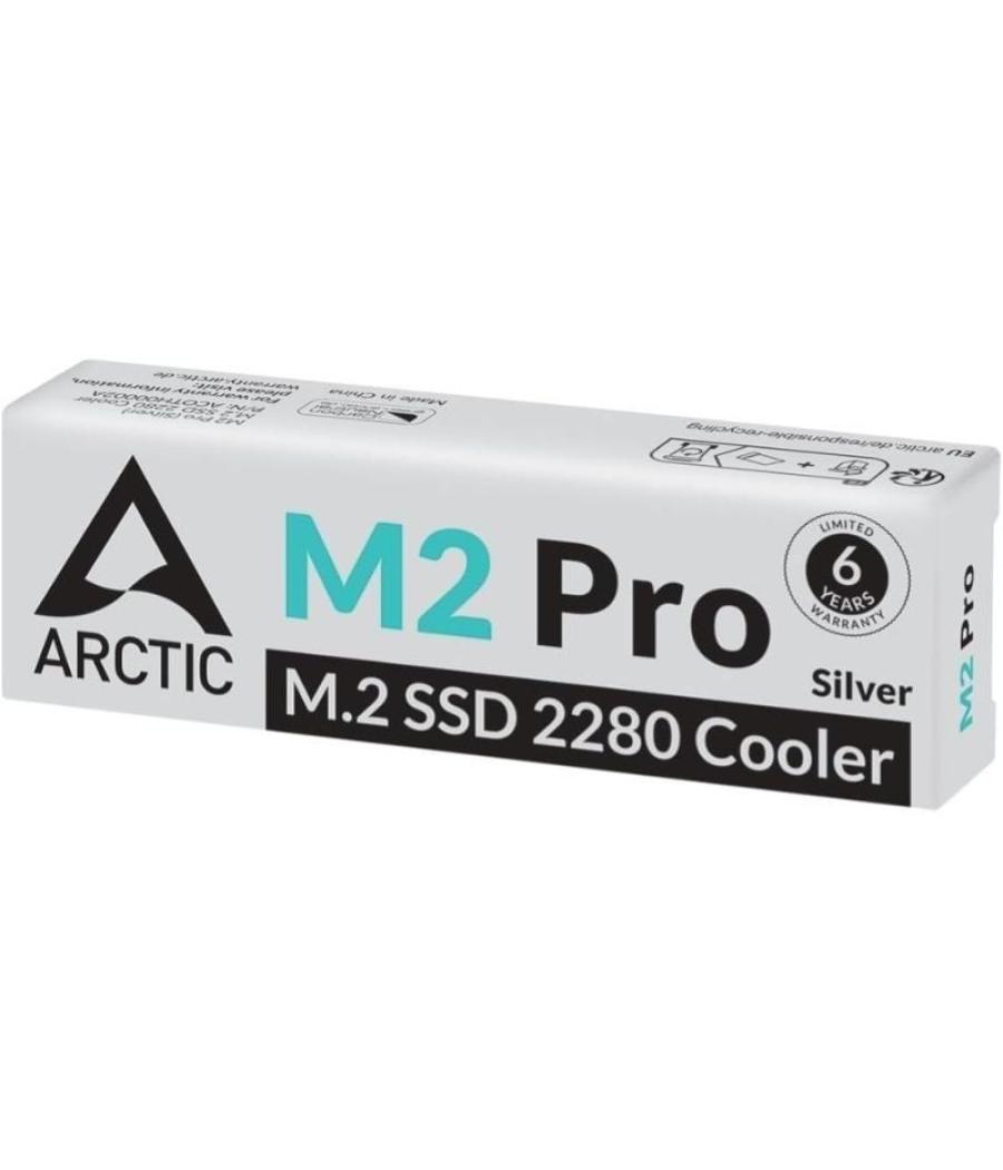 Disipador térmico para ssd m.2 2280 arctic m2 pro/ plata